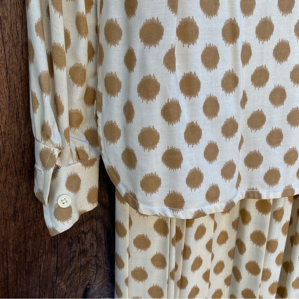 Joseph Magnin Polka Dot Two Piece Dress & Jacket 1970’s Vintage size Small - Picture 14 of 16